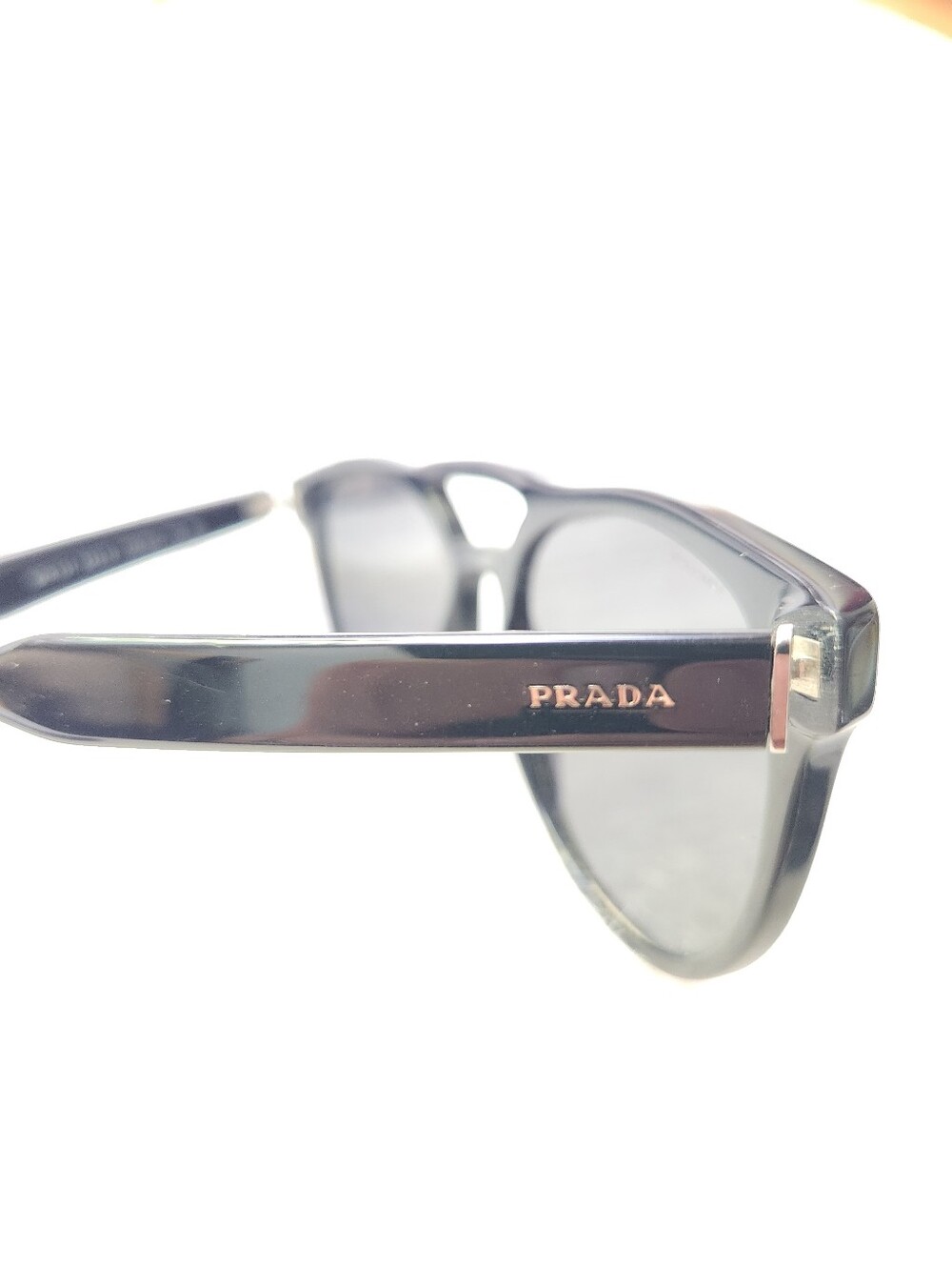 Men's Prada Black Aviator Sunglasses with Double-Bridge 13T - Picture 2 of 10